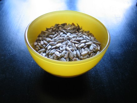 Sonnenblumernkerne durch Schmutz